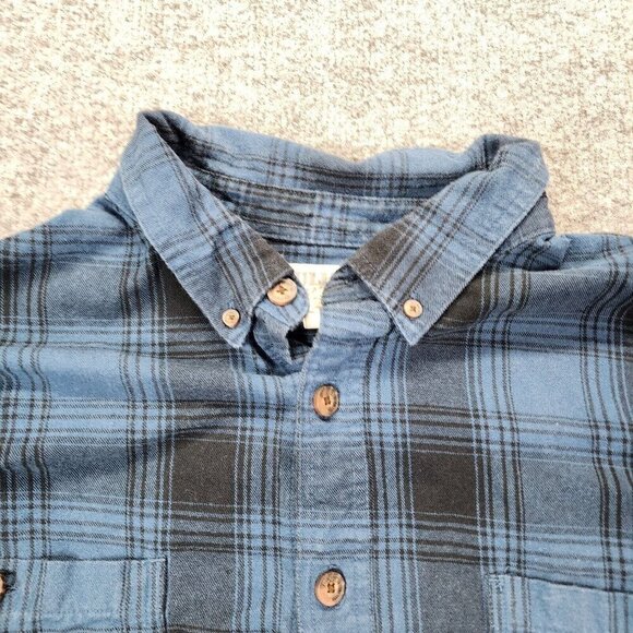 Duluth Free Swingin Relaxed Plaid Gray Brown Button Down Flannel Shirt Mens 2XLT - Picture 5 of 12